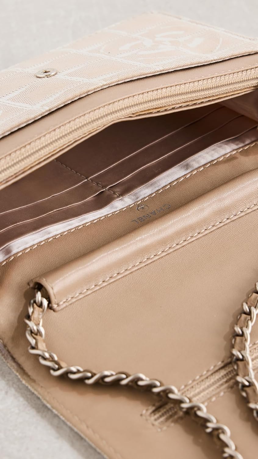 WHAT GOES AROUND COMES AROUND Women's Pre-Loved Chanel Beige Travelline Wallet On Chain, Beige, Tan, One Size - Image 5