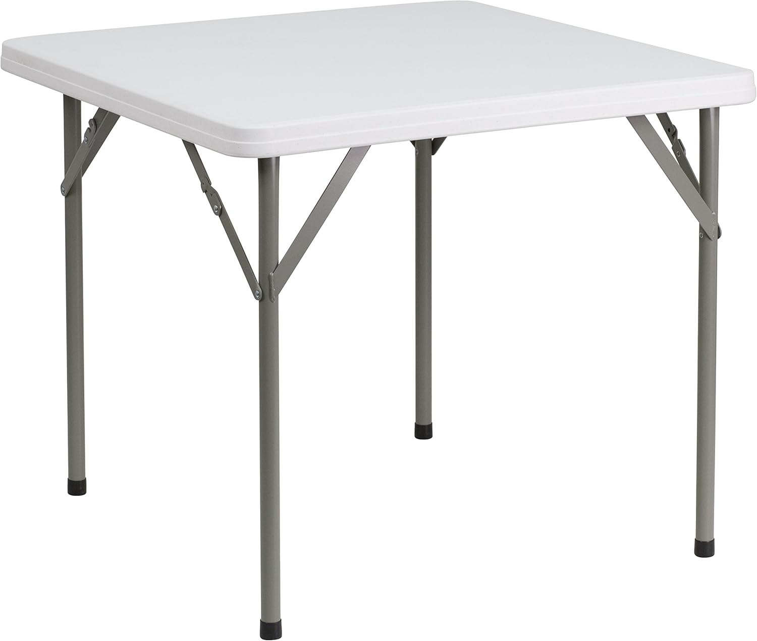 Flash Furniture Elon 2.85-Foot Square Granite White Plastic Folding Table | Waterproof | Impact and Stain Resistant + Flash Furniture Hercules Series Plastic Folding Chairs
