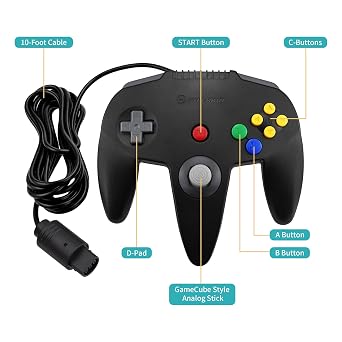 Hyperkin Captain Premium Controller for N64 (Black)