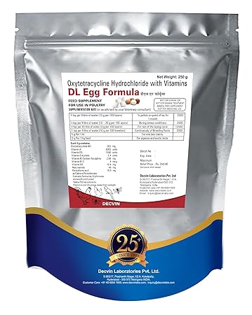 DECVIN DL Egg Formula - Poultry, Honey Bees and Bird Vitamin Supplements Water Soluble Supplements for Pigeons, Exotic Birds (250 g)