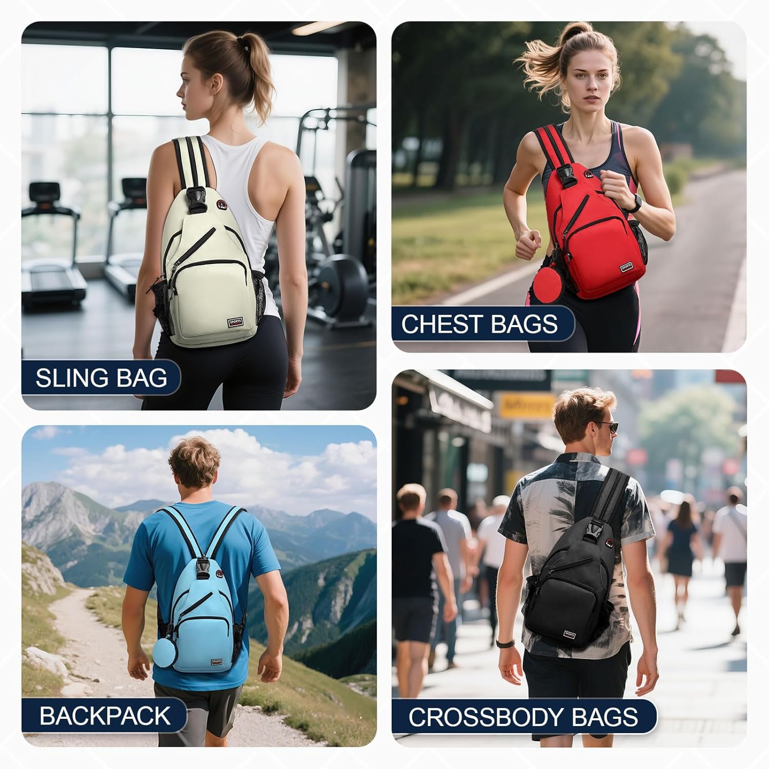 Convertible Sling Bag with Coin Pocket, 11" Tablet Crossbody Mini Backpack with Headphone Jack Casual Pack for Women Men Travel, Black - Image 6