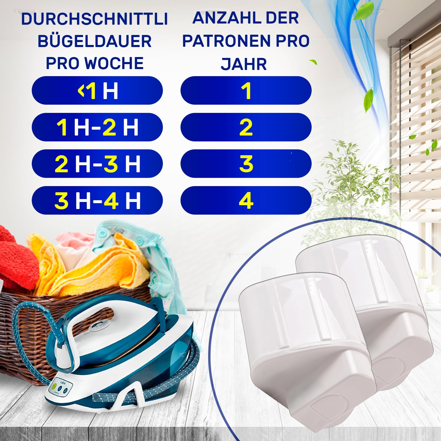 2 Stück Antikalk Kartusche für Dampfbügeleisen Adaptiertes Modell mit dem Originalcode XD9070E0 für Tefal Dampfbügelstation für Rowenta für Calor Liberty Serie - MONTERAL