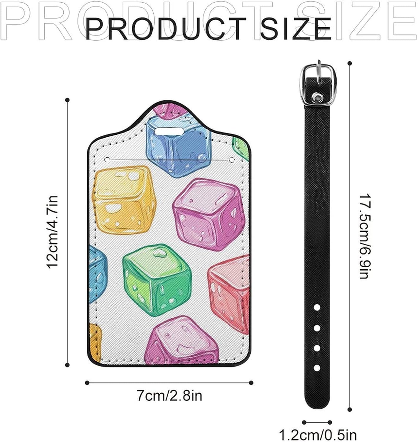 Colorful Ice Cube Luggage Tags for Suitcases Leather ID Label Bag Tags Travel Accessories image 2