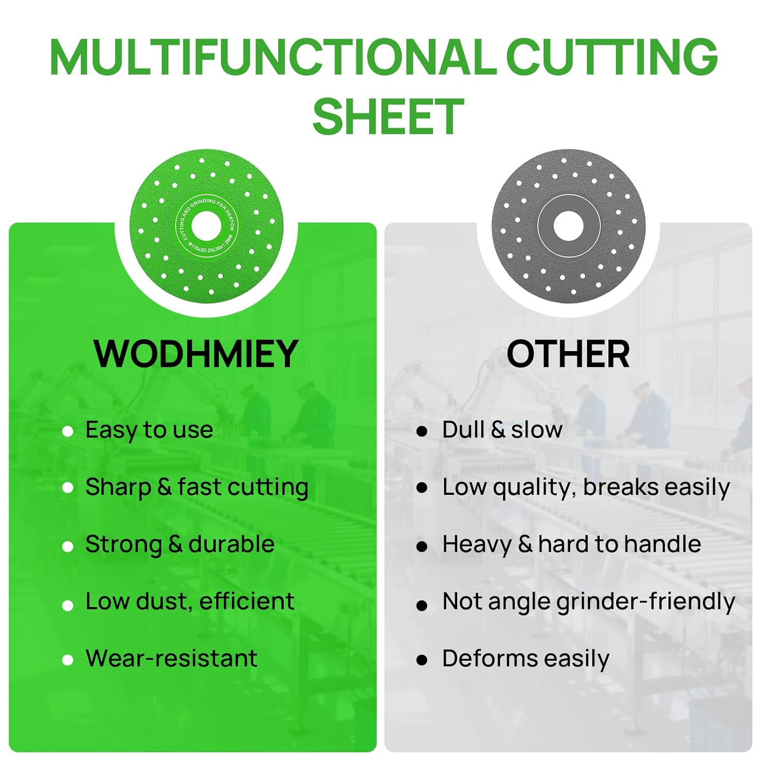 5 Pcs Diamond Cutting Disc 4.5 Inch Super Thin Diamond Blade for Angle Grinder, Wet and Dry Diamond Cutting Wheel, Tile Saw Blade 4.5 Inch, Rock Slab & Glass Cutting Disc