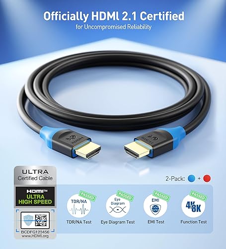 Miniatura 9 de Cable Matters Certificado HDMI de ultra alta velocidad Cable HDMI 8K de 48 Gbps de 9.8 pies con 8K 60Hz, 4K 240Hz y soporte HDR para PS5, Xbox