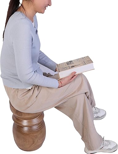 Miniatura 7 de Uziass Mesa auxiliar de tocón de árbol de 15 pulgadas, mesa auxiliar de madera natural, taburete rústico para sala de estar, patio, dormitorio,