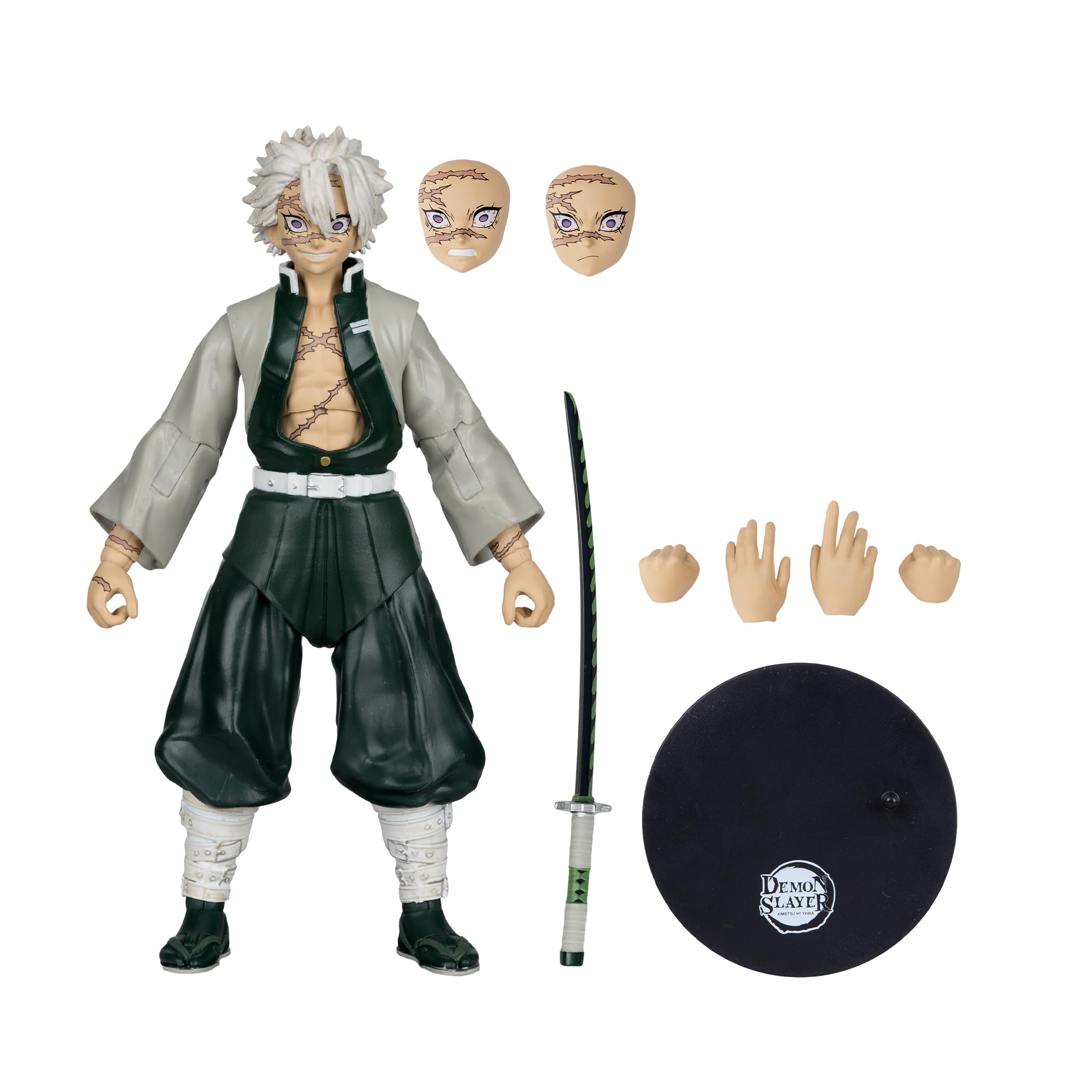 Demon Slayer: Kimetsu no Yaiba Action Figure Sanemi Shinazugawa 17 cm | Demon Slayer Kimetsu No Yaiba - Figura de acción de 7 pulgadas Wave 7 - Sanemi Shinazugawa