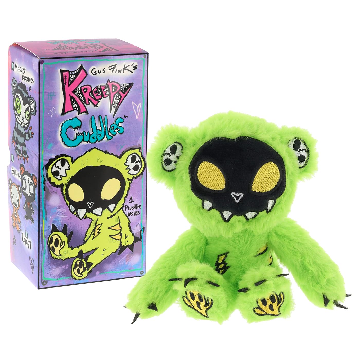 Gus Fink Kreepy Cuddles Collectable Plush Soft Toy, Spooky Monster Characters, Assorted Styles, Unique Story Tags (Mr Boo)