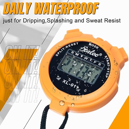 Miniatura 6 de TOODOO Paquete de 12 cronómetros digitales multifunción, cronómetro deportivo a granel con cordón, pantalla de plástico, impermeable, fecha, hora,