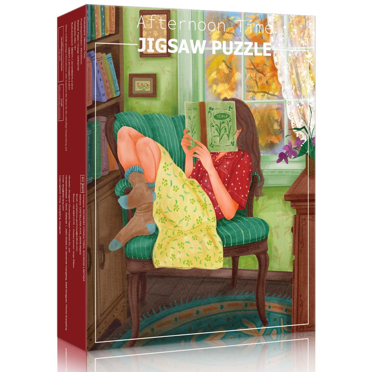 HUADADA 500 Piece Jigsaw Puzzles for Adults, puzzles for adults, Cozy Afternoon Reading Nook, Family Interactive Game(No partitioned areas on the back) โ image 1