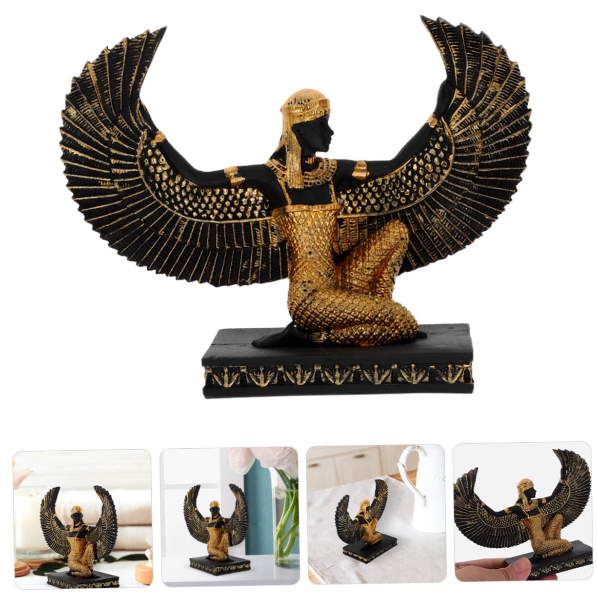 Alipis 4 Pz Ornamenti della statua egiziana statua del re egiziano figurina sfinge egizia Oggetto decorativo per ristoranti decorativo egiziano dea egizia in resina figurina egizia