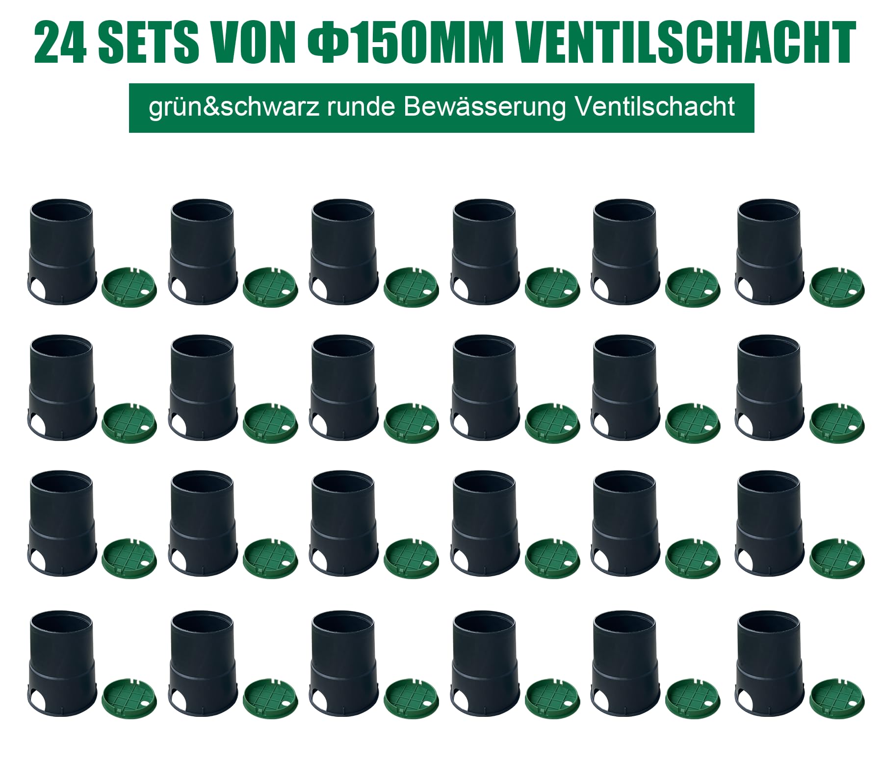 6" Ventilbox mit Deckel Rund 24er-Set