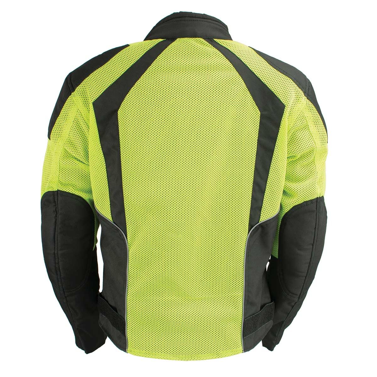 Milwaukee Leather MPL2793 High Vis Green with Black Armored Textile Motorcycle Jacket for Women - All Season Mesh — view 3