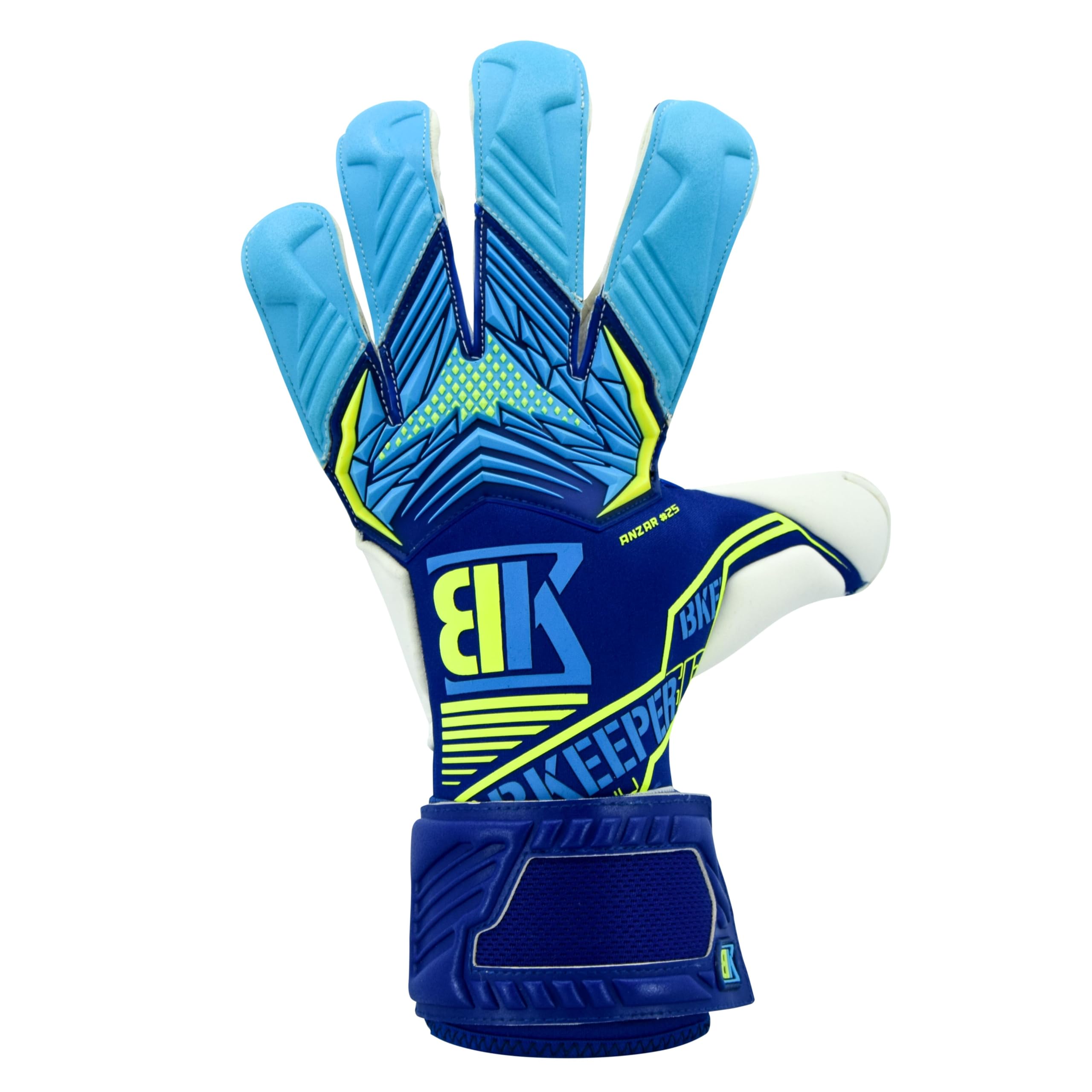 Gants de Gardien ANZAR #25, Bleu, Coupe Hybride, pour Adultes, Mousse Professional Next