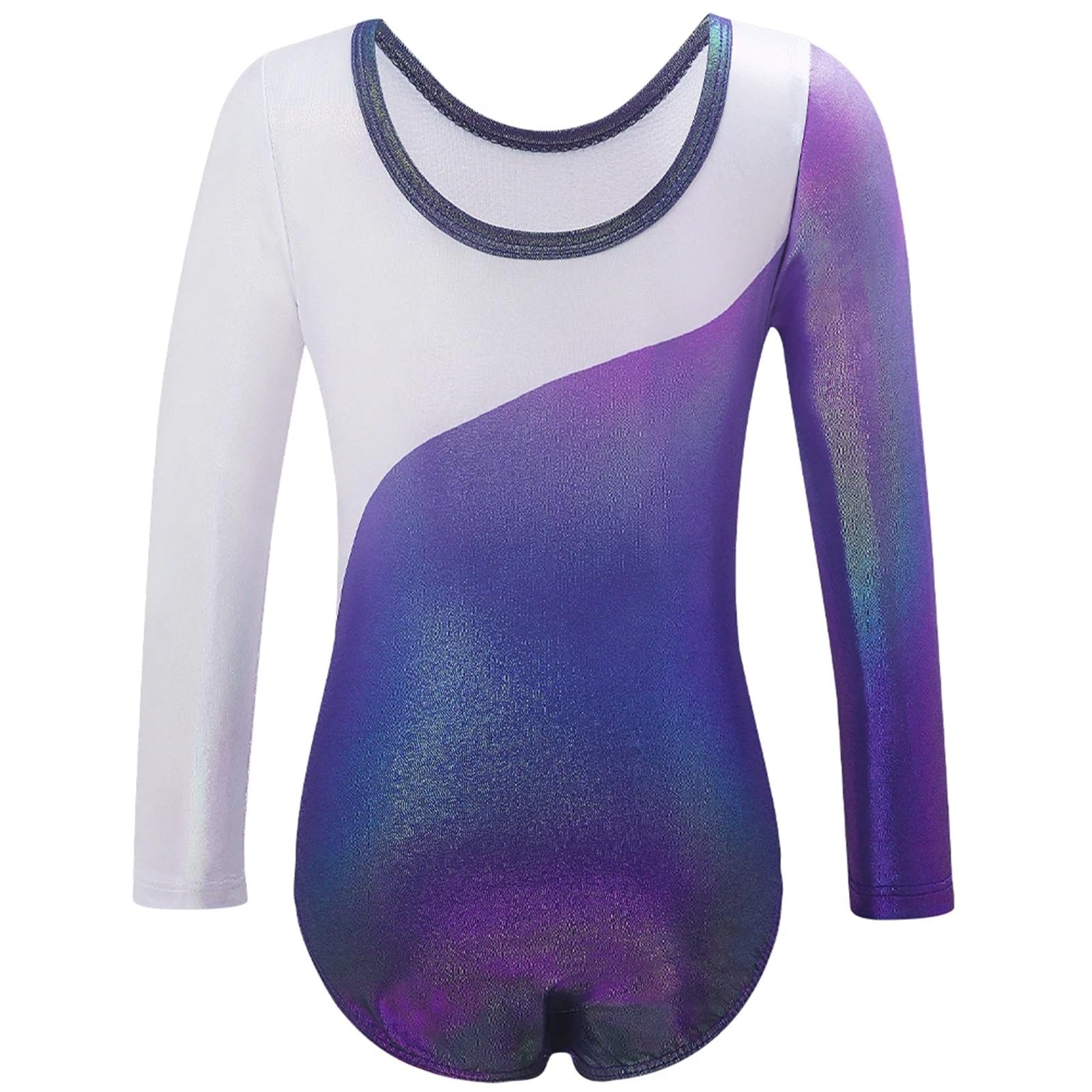 Maillot Gimnasia Ritmica Leotardo de Gimnasia for niñas, Trajes de Baile de una Pieza, Biketards, Ropa de práctica Brillante, Leotardo de Danza de Ballet con Pantalones Cortos(10)