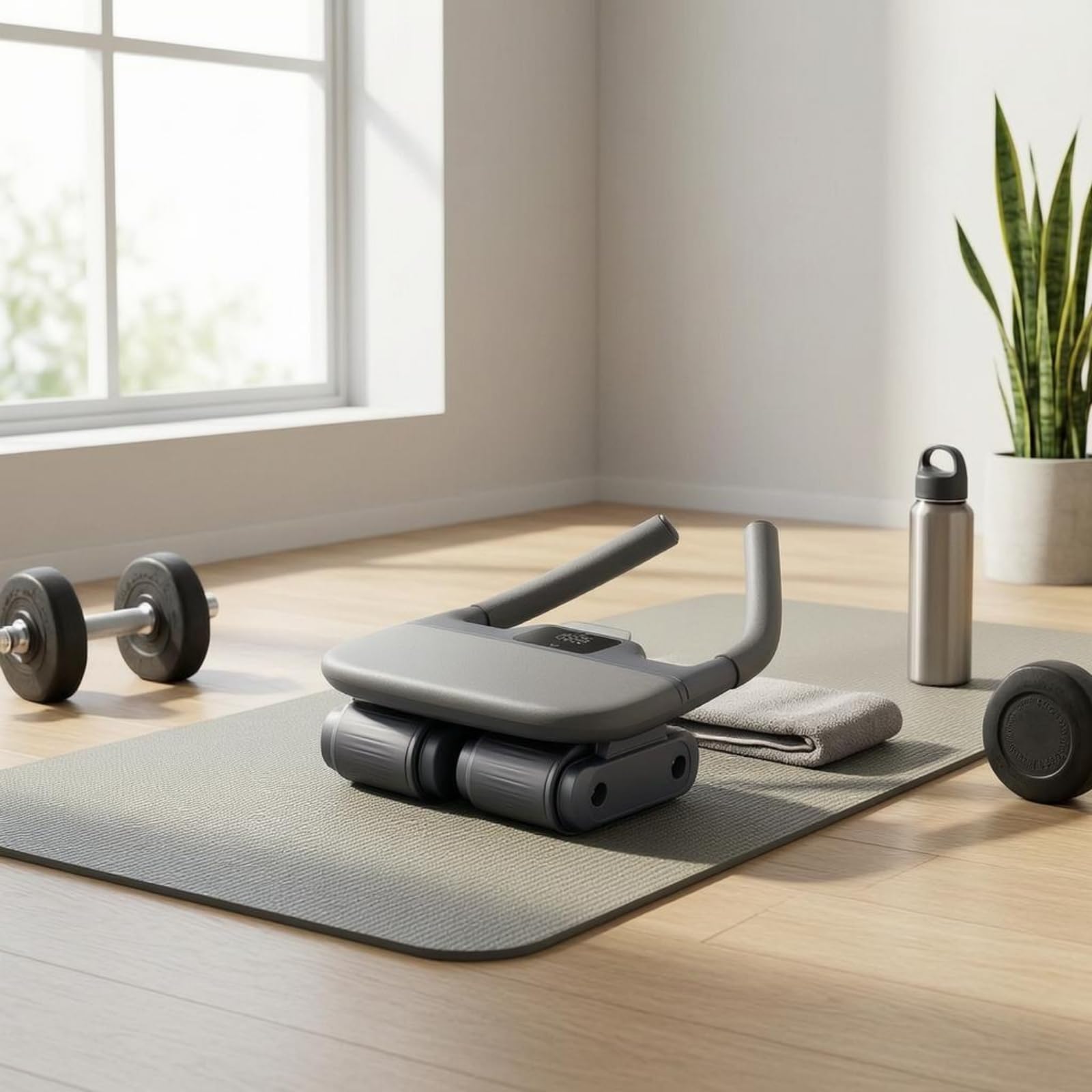 Baoblaze Rueda Abdominal Rodillo de Ejercicio Entrenador de Core Aparato de Fitness con Estabilidad y Comodidad Acolchada Guía Controlado y Parte Adecuada para