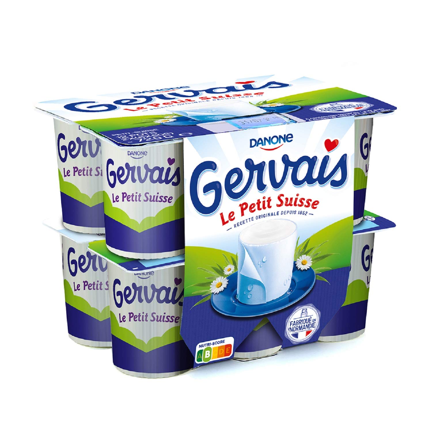 Danone Gervais Le Petit Suisse Nature Yaourt, 12 x 60g