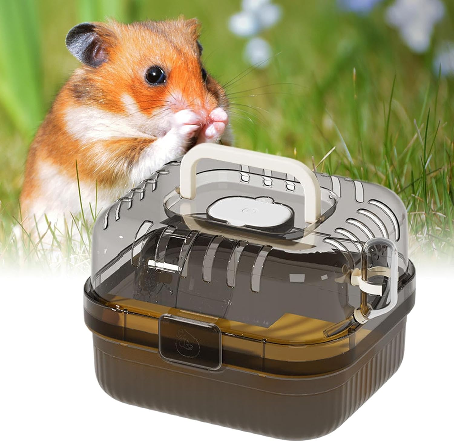 Genérico Transport for Small Animals, Transparent Habitat – Small Cage Travel Carrier, Gerbils, Mice, Rabbits, Dwarves, Exercise, Outdoor, Camping and Road Trips