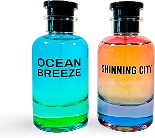 Generic Ocean Breeze & Shinning City Perfumes By Emper - 3.4fl oz 100ml Each - Unisex Eau de Parfum - Pack of 2 Refreshing and Revitalizing Fragrances.