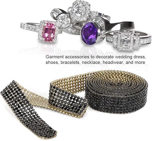 Miniatura 2 de Cinta de diamantes de imitación de 3.3 ft de largo, cadena de borla de diamantes de imitación, zapatos de vestir de boda con flecos para costura,