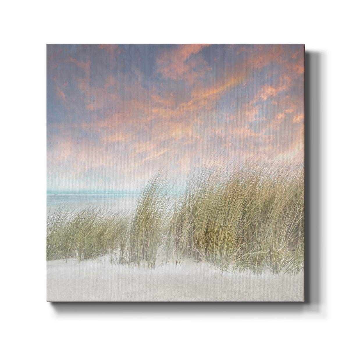 WEXFORD HOME Premium Gallery Wrapped Canvas Square Wall Art Multicolor Abstract Ocean Beach Romance Modern Pictures Print for Home Office, Ready to