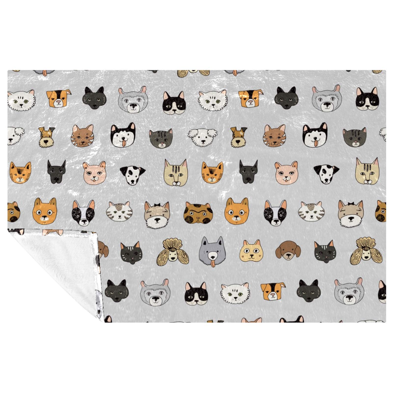 Couverture douce motifs animaux pour lit et canapé de 150x100 cm