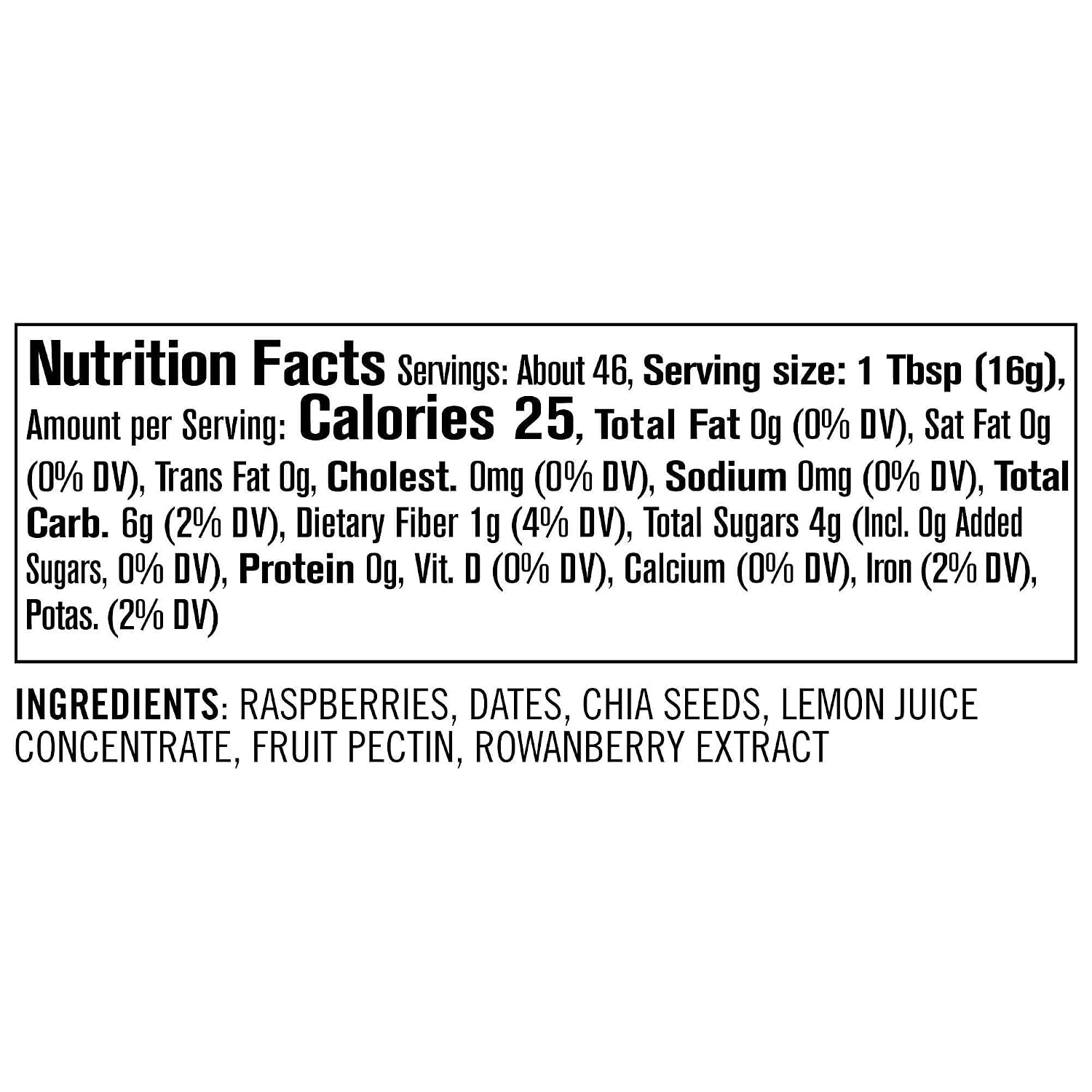 Smash Food Raspberry Spread Jam, 26 oz Jar, No Sugar Added, Naturally Sweetened with Dates, Superfood Chia Seed Fruit Spread, 60% Less Sugar, Non-GMO, Vegan, Kosher, 1 Jar jam