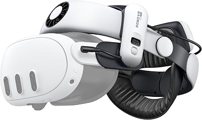 BOBOVR S3 Pro Battery Strap Accessories,Head Air Cooling System and 10000mah Hot-swappable Battery Pack,Compatible with Meta Quest 3/Quest 3S
