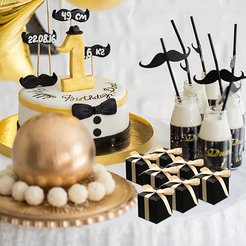 Miniatura 7 de Jutom 100 mini cajas de regalo extra pequeñas para dulces, cajas de papel para regalos de fiesta, cajas de regalo con cinta para fiestas de