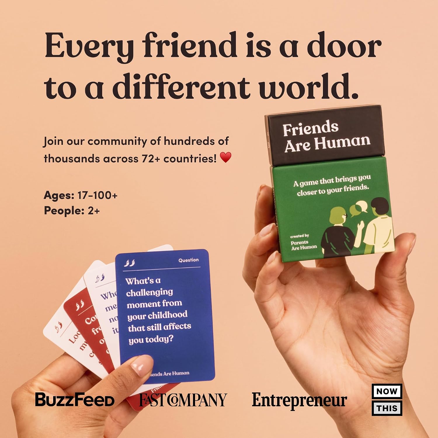 Friends are Human | 140 Conversation Cards to Help Deepen Friend Relationships | Card Game for Bonding & Communication | Therapy for Adults | from The Makers of Parents Are Human