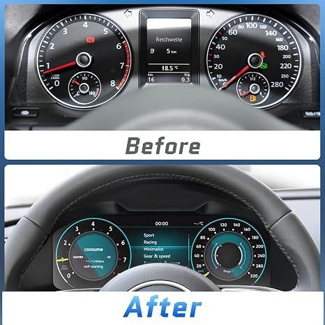 Digital Dashboard Car Replacement Instrument Panel Indicators Speedometer Replacement Combo Instrument for VW T6 2016-2020 Years Digital Instrument Instrument Speedometer - 12.3 Inch