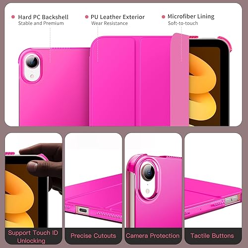 Miniatura 188 de MoKo Funda para iPad mini 7 (A17 Pro) Generation Case 2024, iPad mini 6 2021, funda delgada y ligera de 8.3 pulgadas de carcasa de policarbonato