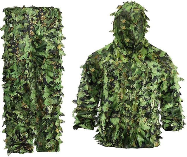 Zarfmiya Leaves Camouflage Suit Hunting Suit Woodland Camouflage Camo Set (B)