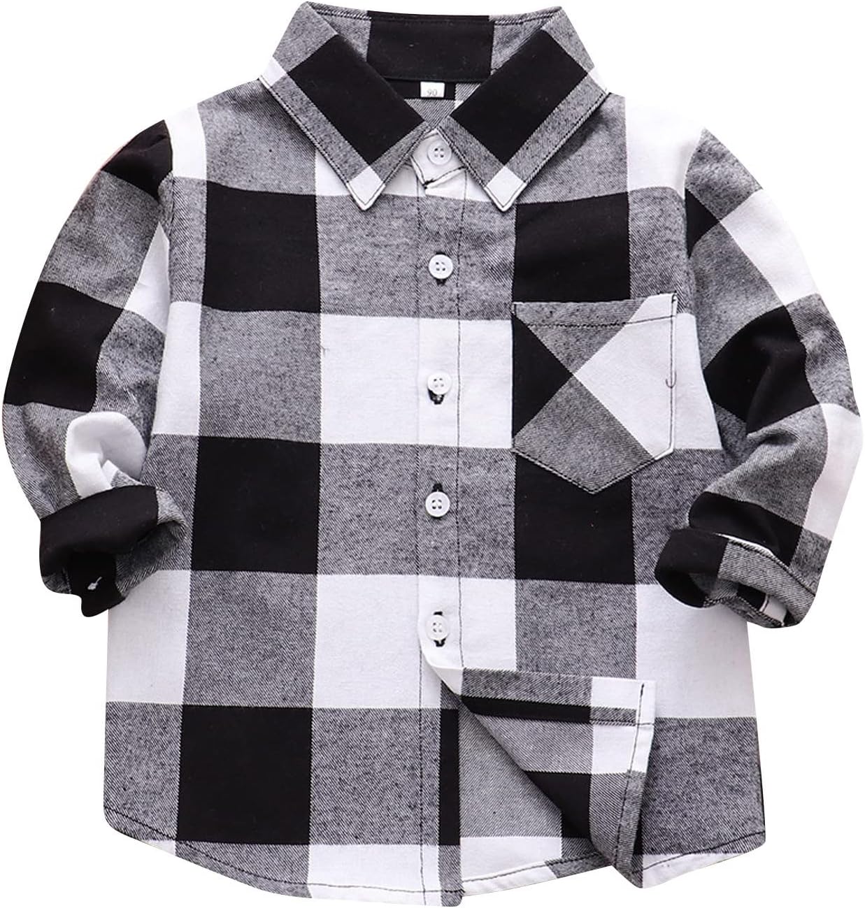 Boys Girls Checkered Shirt Classic Plaid Button Down Dress Shirt Kids Regular Fit School Uniform Shirts Preppy Shacket
