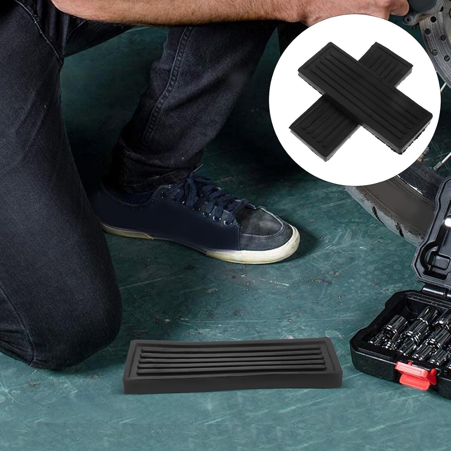 Zerodeko 2pcs Vehicle Accelerator Pedal Rubber Replacement Pads, Non-Slip Safety Car Foot Pedal Covers Quick Installation for Forklift and Manual Autos
