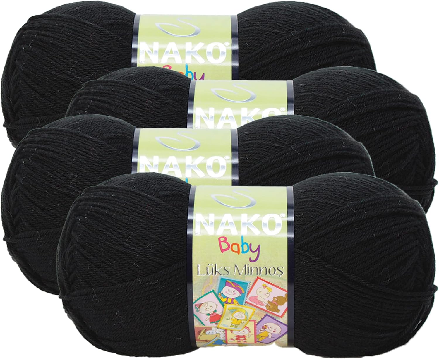 Nako Lüks Minnoş,Baby Knitting Yarn,(4Balls) Each Skein(Ball) 3.53 Oz (100g), %65 Premium Akrilik, %35 Polyamid,Knitting Yarn You Can Use in Autumn, Winter, Spring, Summer Seasons Horizon Blue 214