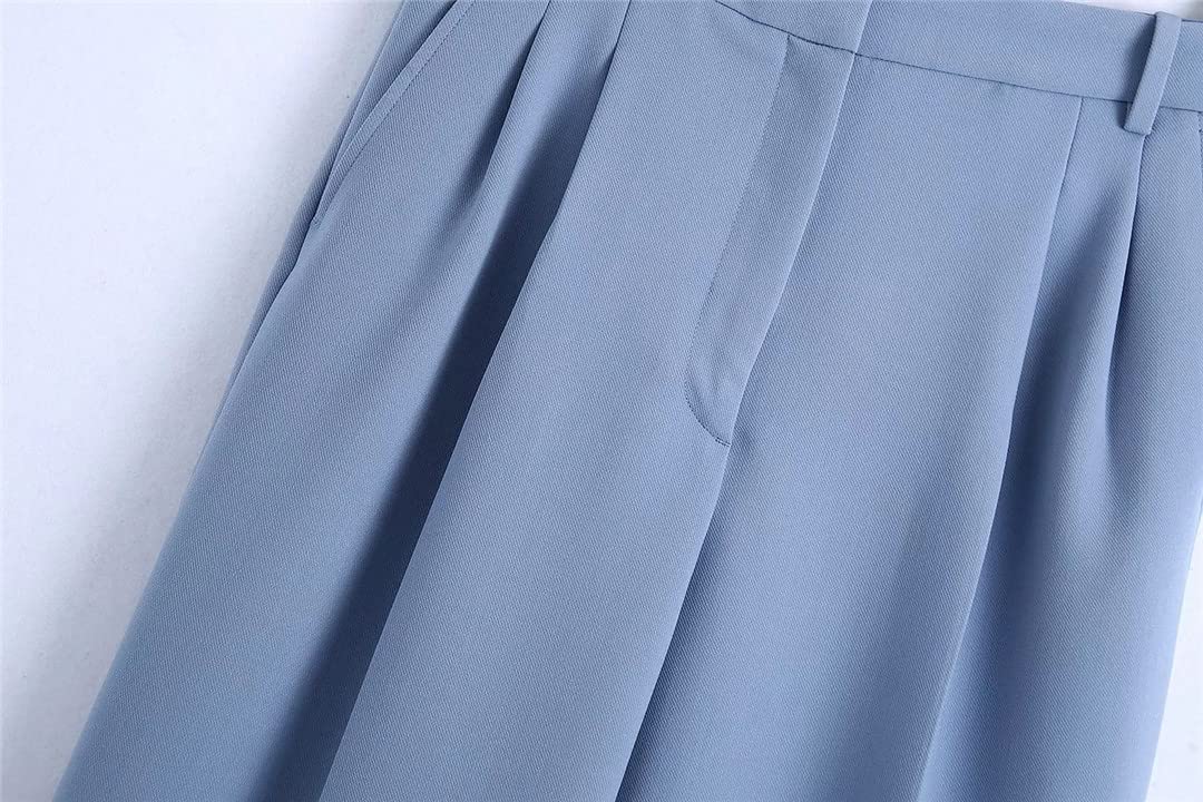 Set da donna a 2 pezzi con doppio petto e pantaloni con bottoni a risvolto a due pezzi