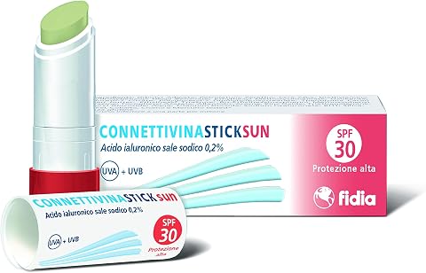 Fidia Farmaceutici ConnettivinaStickSun - Stick Labbra da 3g a Base di Acido Ialuronico 0,2%, con Filtri Solari SPF30