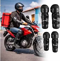Kit Protetor Moto Bike Trilha Articulado para Motociclista Serve Joelheira e Cotoveleira Anti-Impacto Esportes Off-Road, Trilha e Motocross Tamanho Único