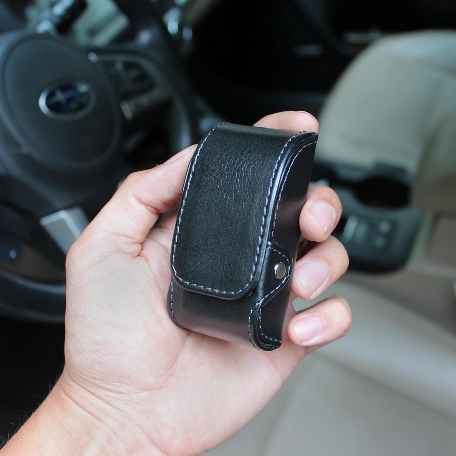 Orsus Folding Glasses Hard Case with Belt Clip 3.4x1.4 In, Waist EDC Case for Folding Sunglasses Reading Glasses Black Brown