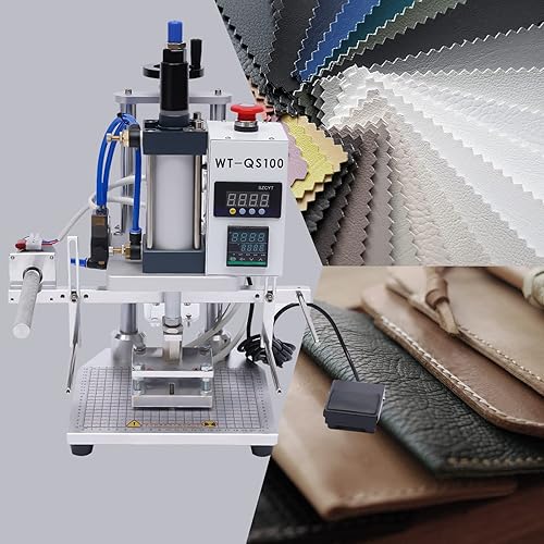 Miniatura 2 de Fetcoi Máquina de estampado en caliente, 110 V 500 W Air Logo Neumático Cuero PVC Prensa Digital Presión Marca Máquina para PVC Cuero PU Papel Logo