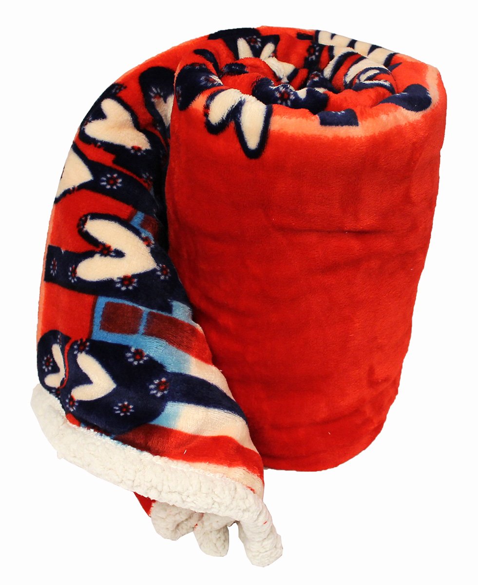 Everydayspecial Luxury Throw Blanket with Sherpa - Red