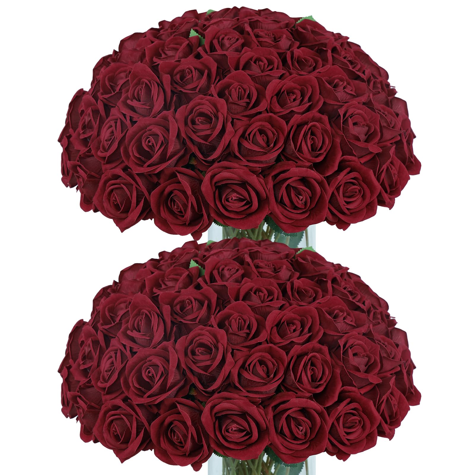 Fake Dark Red Roses Snapklik.com : Coferset 50pcs Dark Red Artificial Roses Flowers In Bulk ...