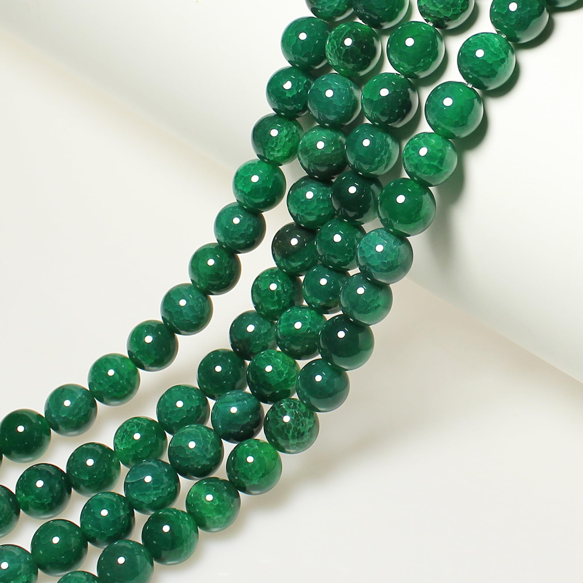 Natural Stone Beads 6mm 60pcs Round Green Dragon Vein Agate Loose Gemstone Bead Charms for Jewelry Making Bracelet Necklace Earring Pendant