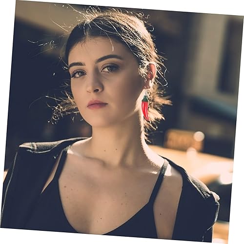 Miniatura 9 de BETOOKY 1 Pair Chili Earrings Dainty Earrings Lugs for Women Dangle Hoop Earrings for Women Simulation Vegetable Dangle Earring Chili Pepper Ear