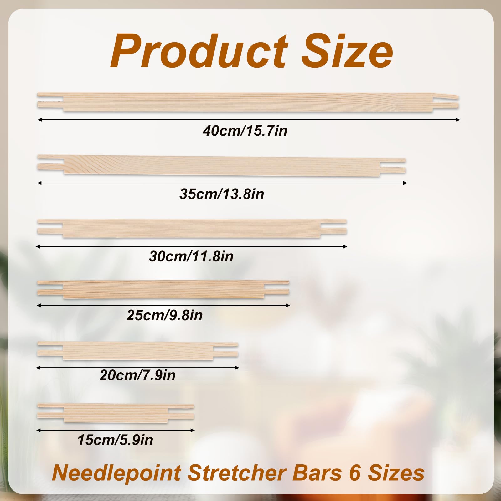 Penitue 24stk Needlepoint Spannrahmen Set, 6 Größen Holz Leinwand Verbindungs-Spannleisten für Handarbeit Stickerei Kreuzstich Rahmen Kit für DIY Bastel Kunst Präsentation Zubehör & Damen Geschenk