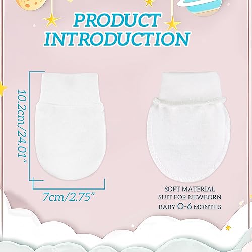 Miniatura 2 de Manoplas para bebés recién nacidos, guantes elásticos suaves para muñeca para niños de 0 a 6 meses