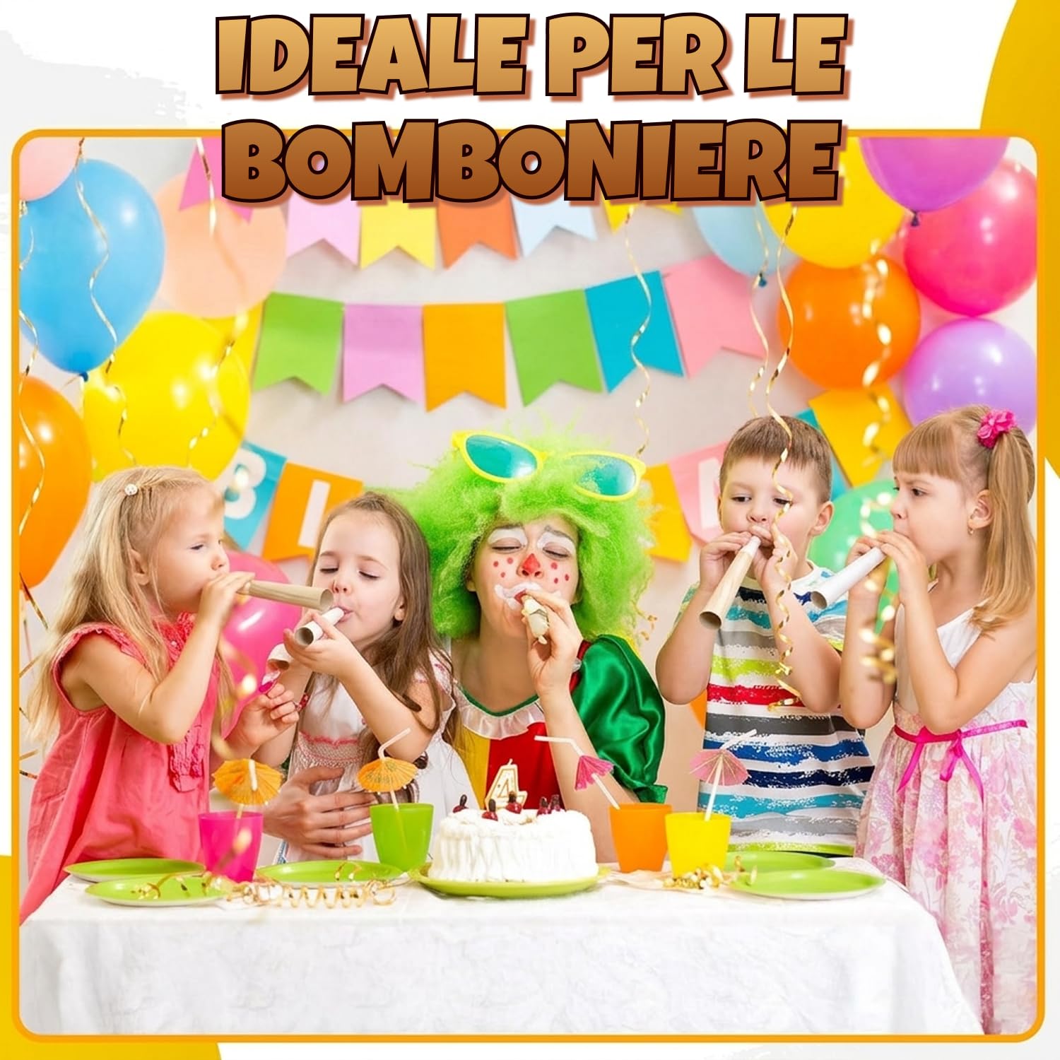 Fischietti in legno per treni Bedwina (12 pezzi) - Fischietti bambini, bomboniere feste tema treni, decorazioni compleanni, riempitivi sacchetti regalo, premi giochi, calze natalizie