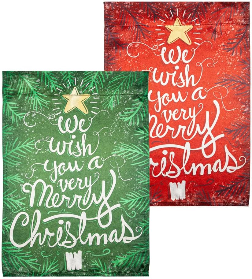 Evergreen Flag Snowman Family Lustre Garden Flag 12x18 Inches Double Sided | Christmas Garden Flag for Outside | Weather and Fade Resistant | Outdoor Flag For Yards and Gardens