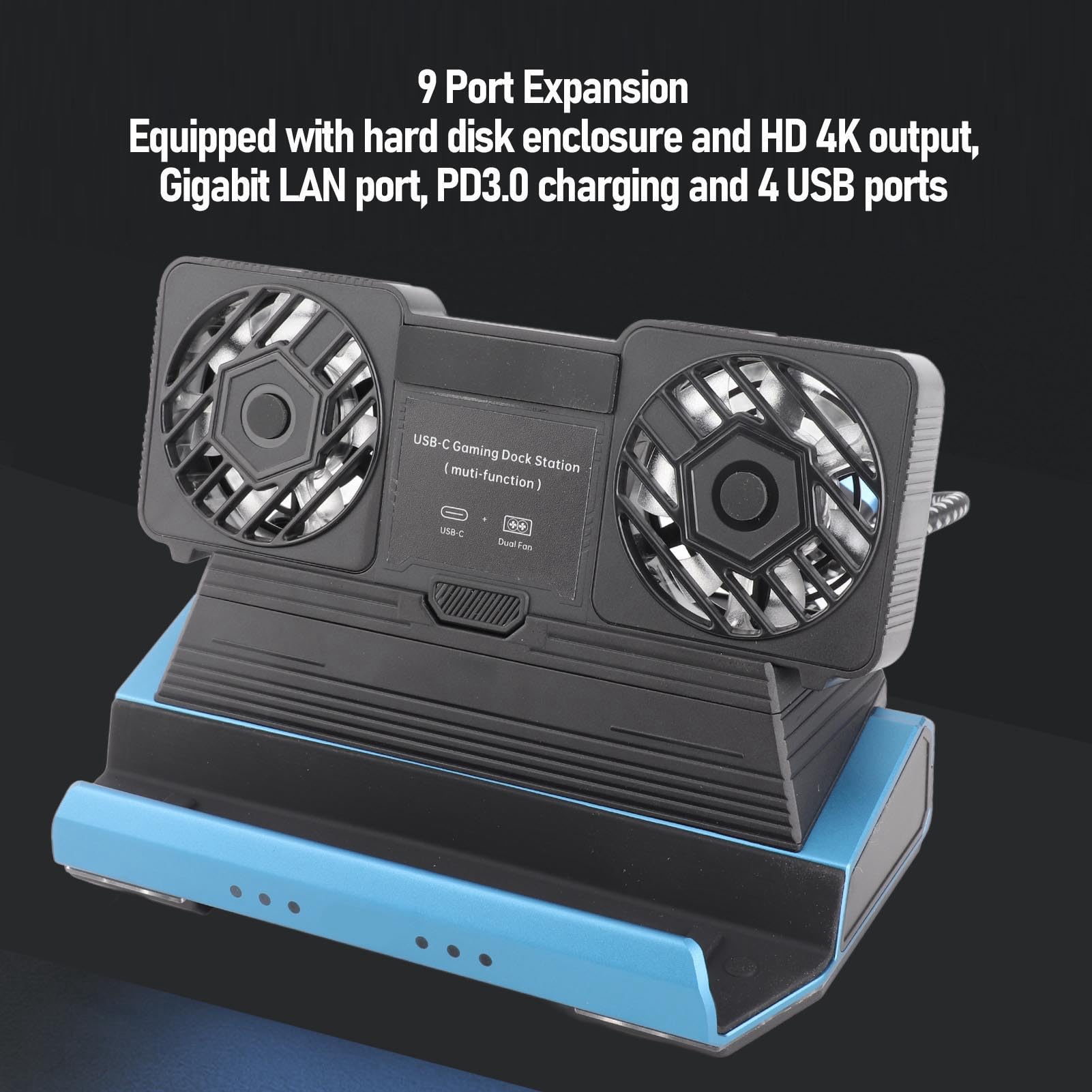 Generic Stacja Dokująca do Przenośnej Konsoli do Gier RGB z Szybkim Przesyłaniem Danych i Regulowanymi Wentylatorami Chłodzącymi Konsoli Steam OLED Legion Go ABS RGB